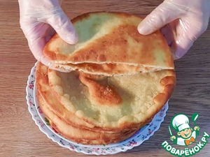 Пузырчатые лепешки с мясной начинкой